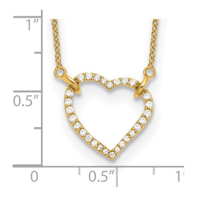 14K Yellow Gold 1/5 ct tw Lab-Grown Diamond Hearts Necklace – view 7
