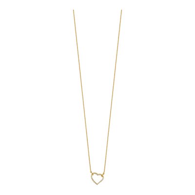 14K Yellow Gold 1/5 ct tw Lab-Grown Diamond Hearts Necklace – view 8