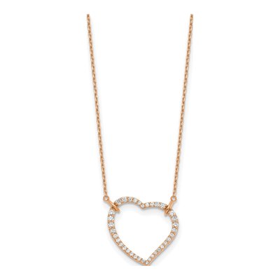 14K Rose Gold 3/4 ct tw Lab-Grown Diamond Open Heart Necklace – view 3