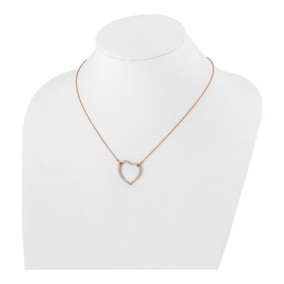 14K Rose Gold 3/4 ct tw Lab-Grown Diamond Open Heart Necklace – view 5
