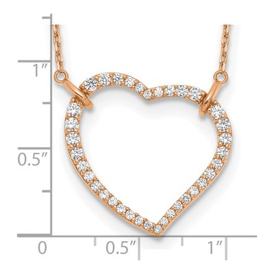 14K Rose Gold 3/4 ct tw Lab-Grown Diamond Open Heart Necklace – view 7