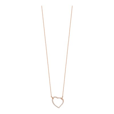 14K Rose Gold 3/4 ct tw Lab-Grown Diamond Open Heart Necklace – view 8