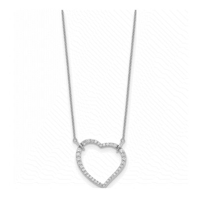14K White Gold 3/4 ct tw Lab-Grown Diamond Open Heart Necklace – view 3
