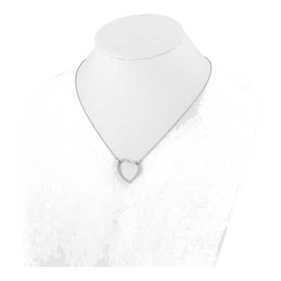 14K White Gold 3/4 ct tw Lab-Grown Diamond Open Heart Necklace – view 5
