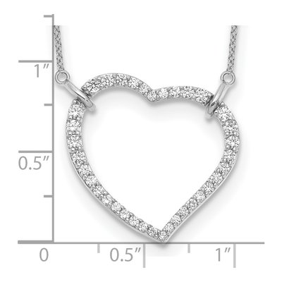 14K White Gold 3/4 ct tw Lab-Grown Diamond Open Heart Necklace – view 7