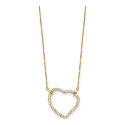 14K Yellow Gold 3/4 ct tw Diamond Open Heart Pendant Necklace – view 3