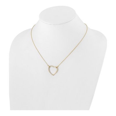 14K Yellow Gold 3/4 ct tw Diamond Open Heart Pendant Necklace – view 4