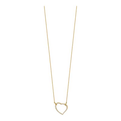14K Yellow Gold 3/4 ct tw Diamond Open Heart Pendant Necklace – view 5