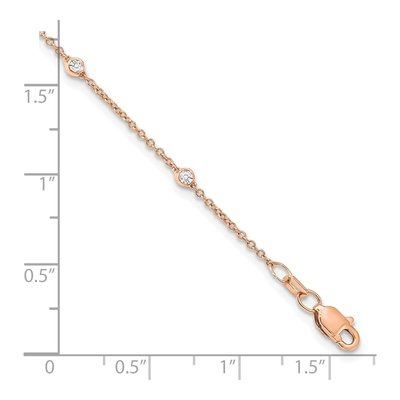 14K Rose Gold 1/5 ct tw Lab-Grown Diamond Station Anklet – view 8