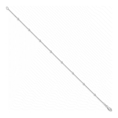 14K White Gold 1/5 ct tw Lab-Grown Diamond Station Anklet – view 3