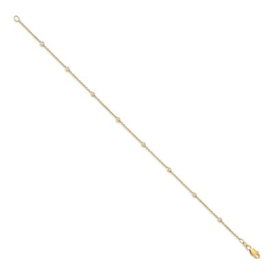 14K Yellow Gold 1/5 ct tw Lab-Grown Diamond Station Anklet – view 2
