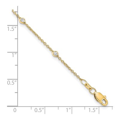 14K Yellow Gold 1/5 ct tw Lab-Grown Diamond Station Anklet – view 8