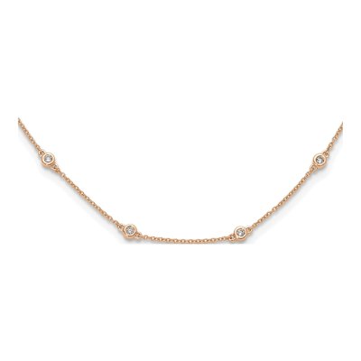 14K Rose Gold 3/8 ct tw Lab-Grown Diamond 16-Station Necklace