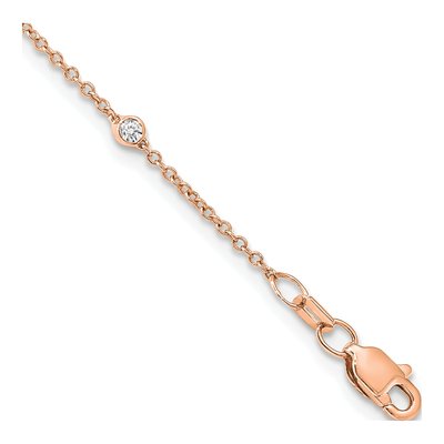 14K Rose Gold 1/2 ct tw Lab-Grown Diamond 18-Station Necklace – view 4