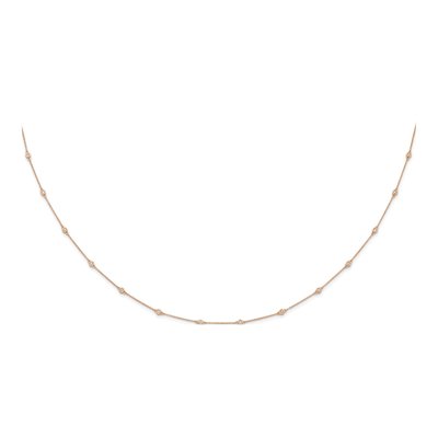 14K Rose Gold 1/2 ct tw Lab-Grown Diamond 18-Station Necklace – view 5