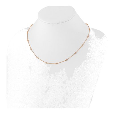 14K Rose Gold 1/2 ct tw Lab-Grown Diamond 18-Station Necklace – view 6