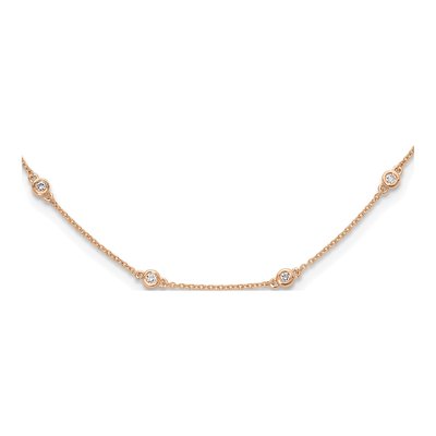 14K Rose Gold 1/2 ct tw Lab-Grown Diamond 18-Station Necklace