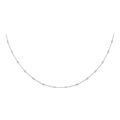 14K White Gold 1/2 ct tw Lab-Grown Diamond 18-Station Necklace – view 5