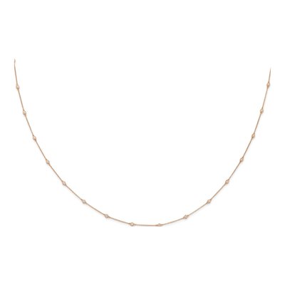 14K Rose Gold 1/2 ct tw Lab-Grown Diamond Station Necklace – view 4