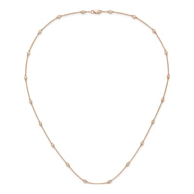 14K Rose Gold 1/2 ct tw Lab-Grown Diamond Station Necklace – view 7