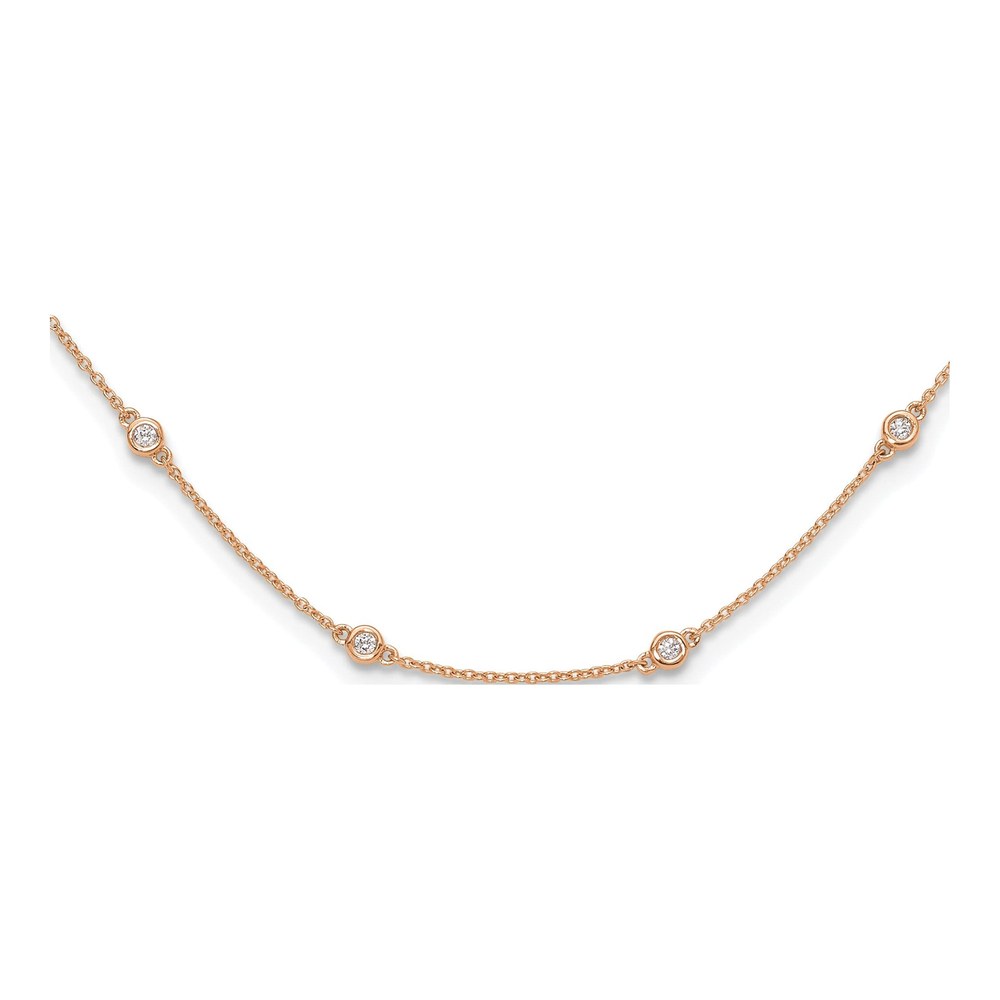 True Origin 14K Rose Gold 20" Lab Diamond Station Necklace