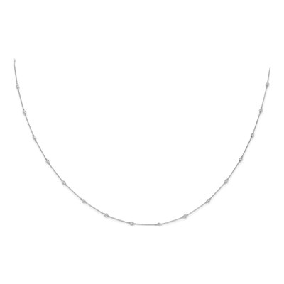 14K White Gold 1/2 ct tw Lab-Grown Diamond 20-Station Necklace – view 4