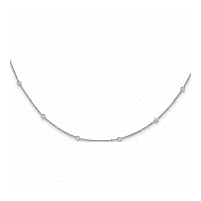 14K White Gold 1/2 ct tw Lab-Grown Diamond 20-Station Necklace