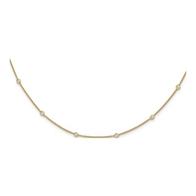 14K Yellow Gold 1/2 ct tw Lab-Grown Diamond Station Necklace