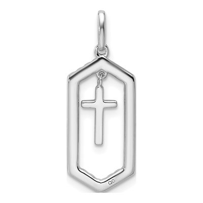 14K White Gold 1/5 ct tw Diamond Cross Pendant – view 3