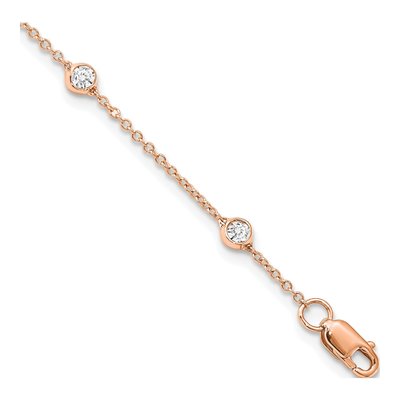 14K Rose Gold 3/8 ct tw Lab-Grown Diamond Station Bracelet
