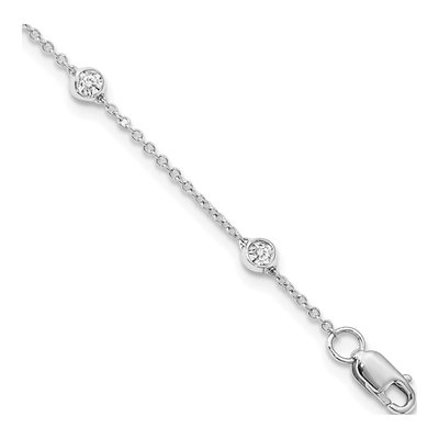 14K White Gold 3/8 ct tw Lab-Grown Diamond Station Bracelet