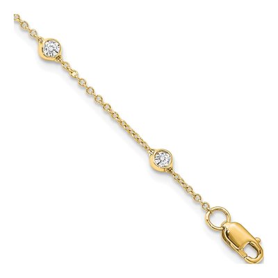 14K Yellow Gold 3/8 ct tw Lab-Grown Diamond Station Bracelet
