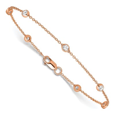 14K Rose Gold 1/2 ct tw Lab-Grown Diamond Bracelet – view 4