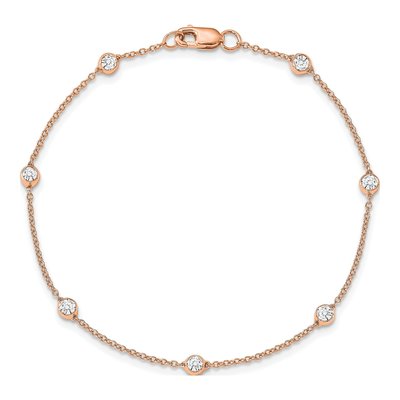 14K Rose Gold 1/2 ct tw Lab-Grown Diamond Bracelet – view 5
