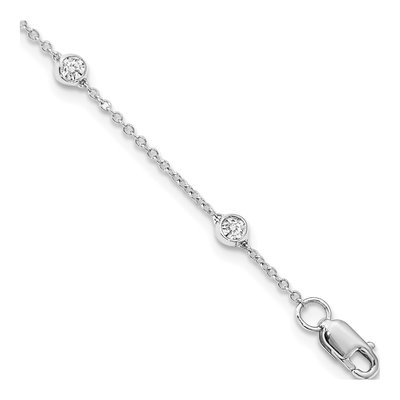 14K White Gold 1/2 ct tw Lab-Grown Diamond Station Bracelet