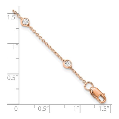 14K Rose Gold 1/2 ct tw Lab-Grown Diamond Station Anklet – view 8