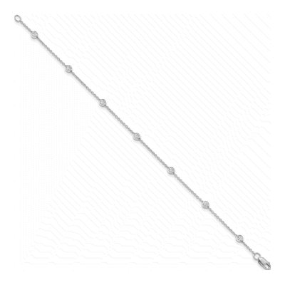 14K White Gold 1/2 ct tw Lab-Grown Diamond 8-Station Anklet – view 3