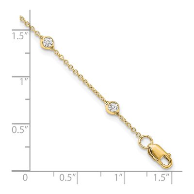 14K Yellow Gold 1/2 ct tw Lab-Grown Diamond Station Anklet – view 8