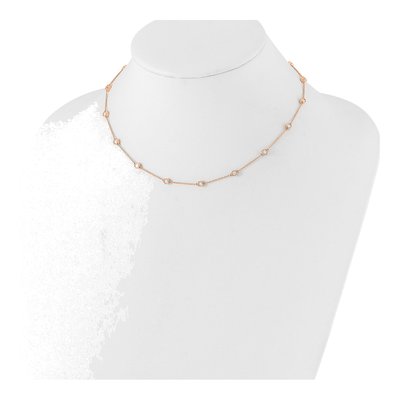 14K Rose Gold 1 ct tw Lab-Grown Diamond Station Necklace – view 4