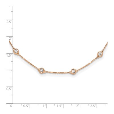 14K Rose Gold 1 ct tw Lab-Grown Diamond Station Necklace – view 8