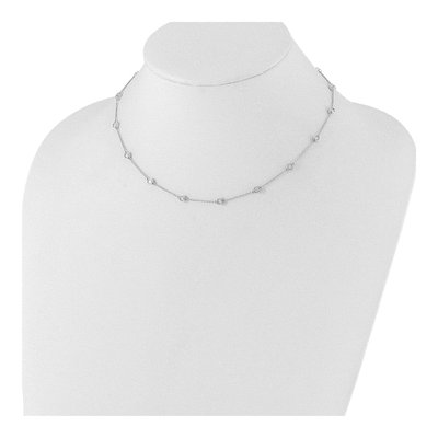 14K White Gold 1 ct tw Lab-Grown Diamond 16-Station Necklace – view 5