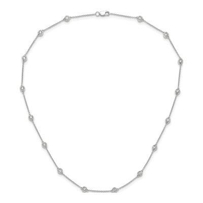 14K White Gold 1 ct tw Lab-Grown Diamond 16-Station Necklace – view 8