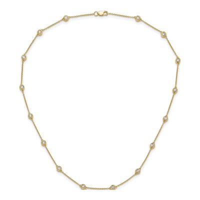 14K Yellow Gold 1 ct tw Lab-Grown Diamond Station Necklace – view 8