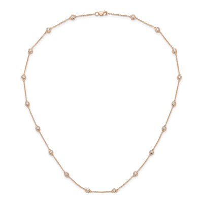 14K Rose Gold 1 1/6 ct tw Lab-Grown Diamond 18-Station Necklace – view 8