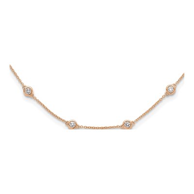14K Rose Gold 1 1/6 ct tw Lab-Grown Diamond 18-Station Necklace