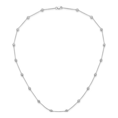 14K White Gold 1 1/6 ct tw Lab-Grown Diamond 18-Station Necklace – view 8