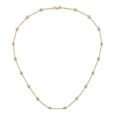 14K Yellow Gold 1 1/6 ct tw Lab-Grown Diamond Station Necklace – view 8