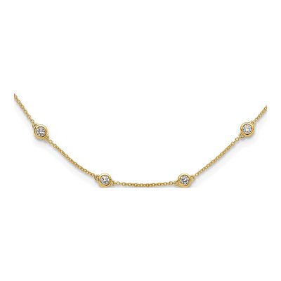14K Yellow Gold 1 1/6 ct tw Lab-Grown Diamond Station Necklace