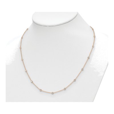 14K Rose Gold 1 1/3 ct tw Lab-Grown Diamond Station Necklace – view 6