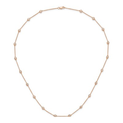14K Rose Gold 1 1/3 ct tw Lab-Grown Diamond Station Necklace – view 7